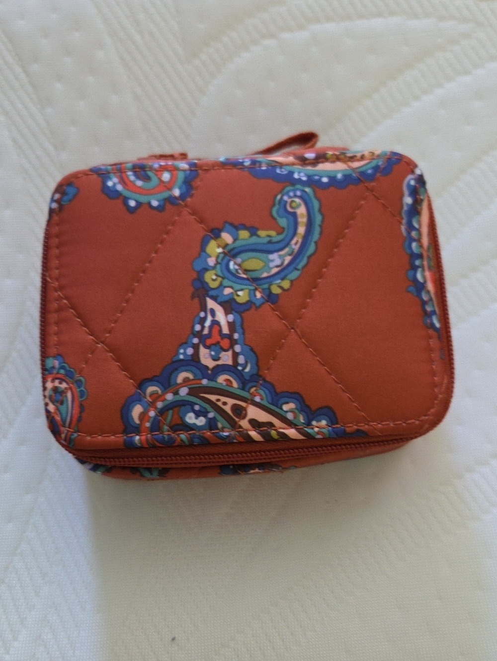 Vera Bradley Nylon Paisley Zippered Travel Pill Box